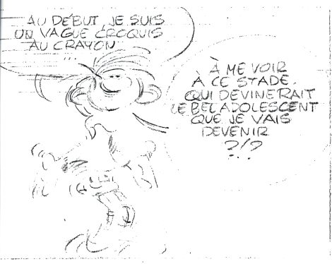 Crayonné planche Gaston Lagaffe